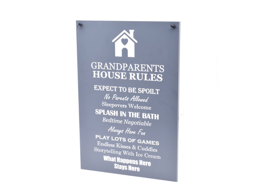 Grandparents House Rules Sign (Grey and White) – by origindesigned – Signs