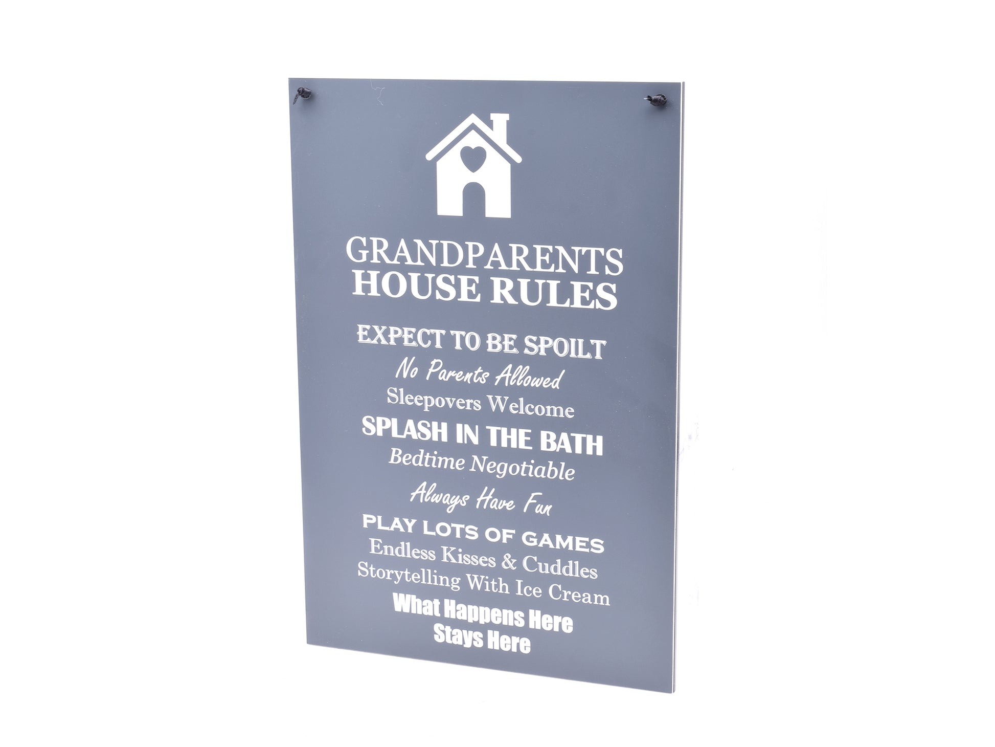 Grandparents House Rules Sign (Grey and White) – by origindesigned – Signs