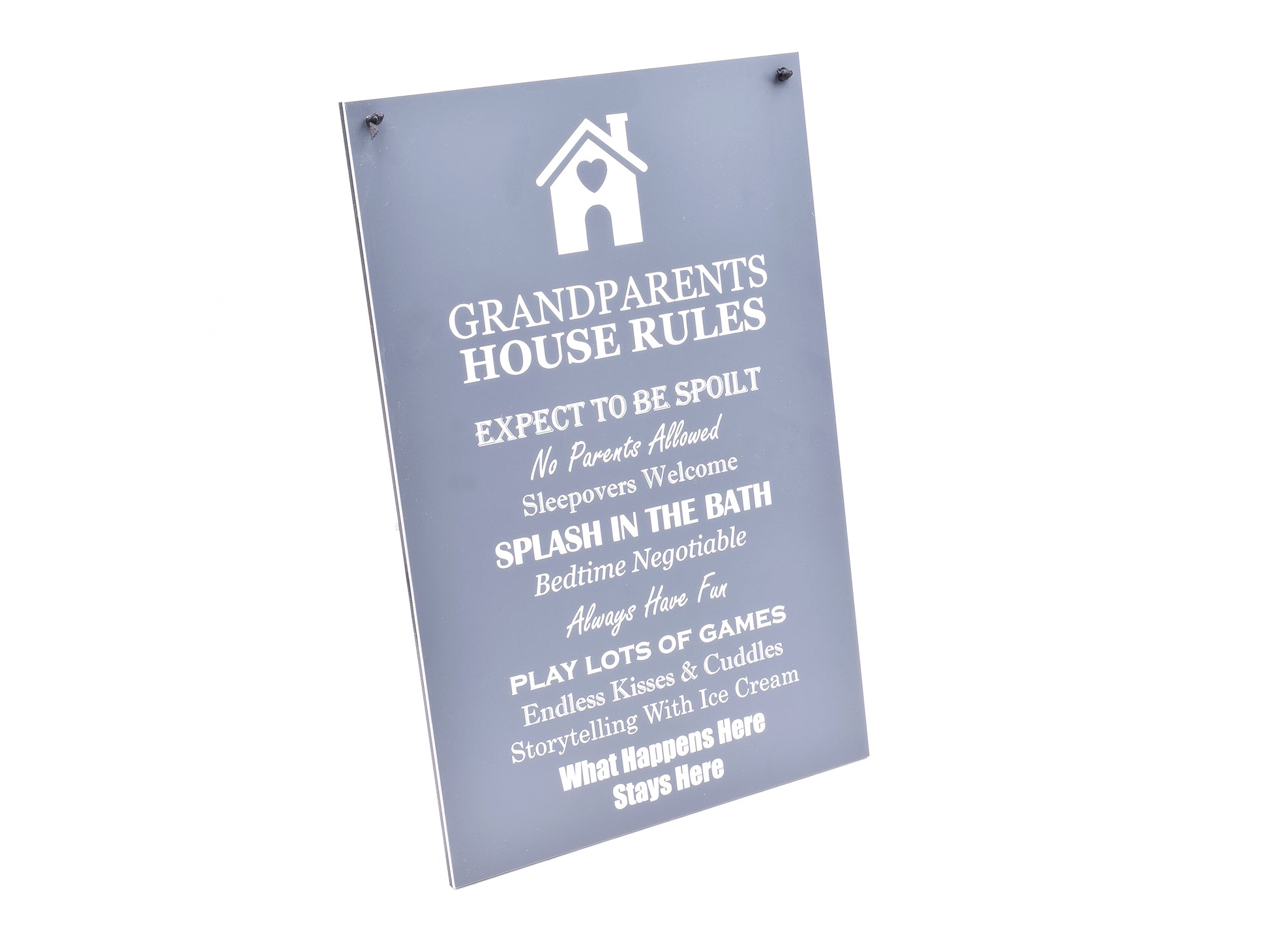 Grandparents House Rules Sign (Grey and White) – by origindesigned – Signs