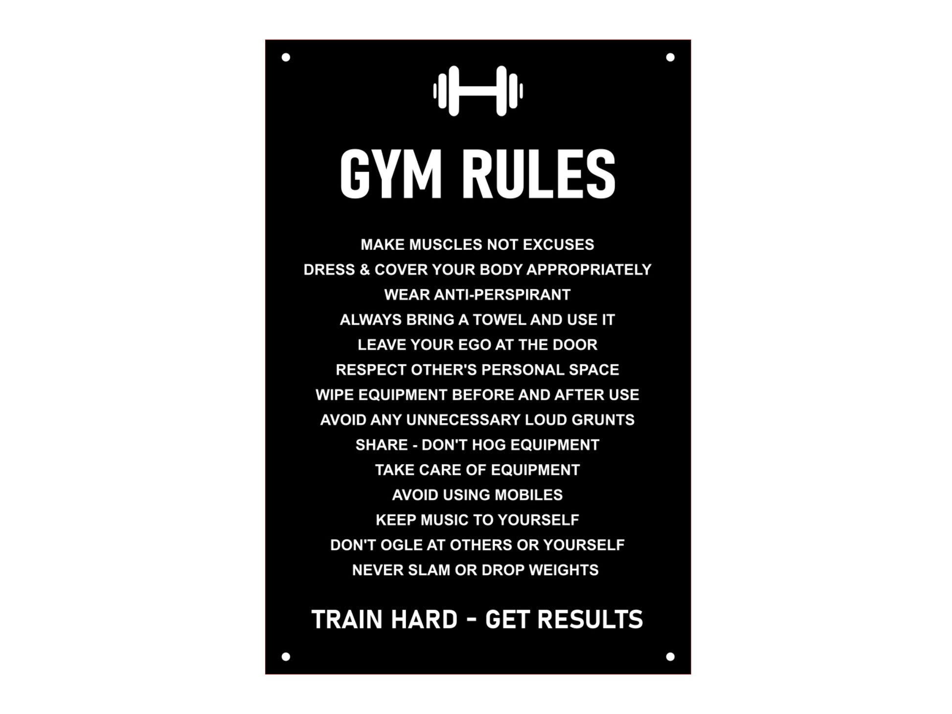 Gym Rules - Etiquette Sign Notice – by origindesigned – Signs