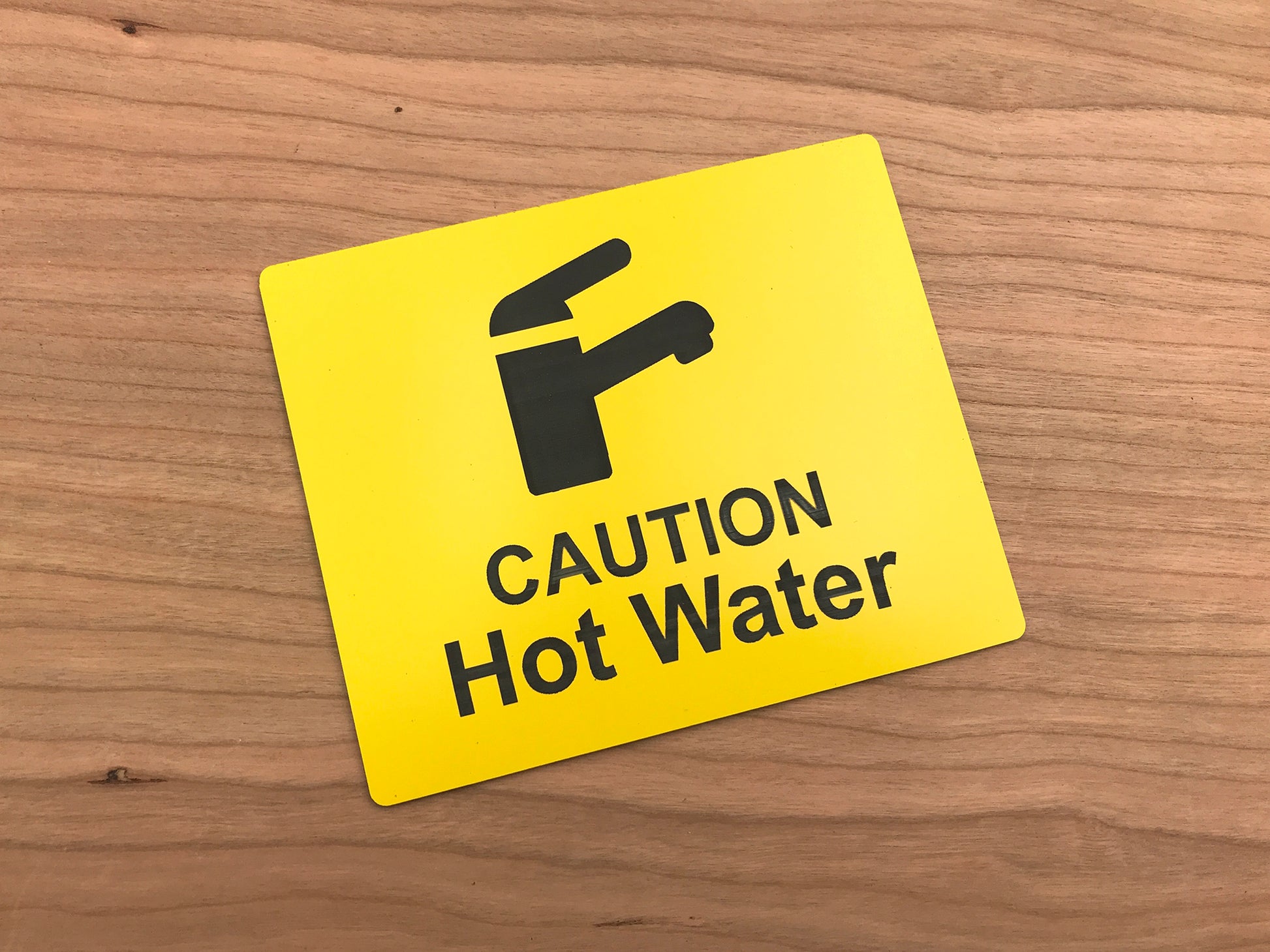 Self Adhesive Caution Hot Water Tap Sink Sign – by origindesigned – Signs