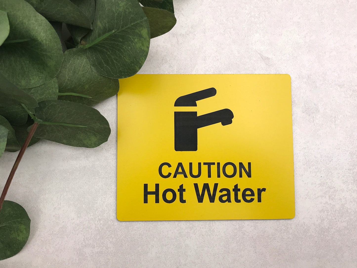 Self Adhesive Caution Hot Water Tap Sink Sign – by origindesigned – Signs