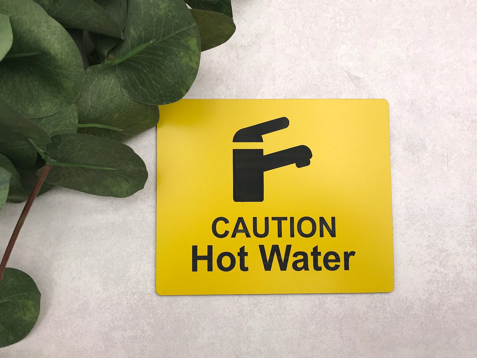 Self Adhesive Caution Hot Water Tap Sink Sign – by origindesigned – Signs