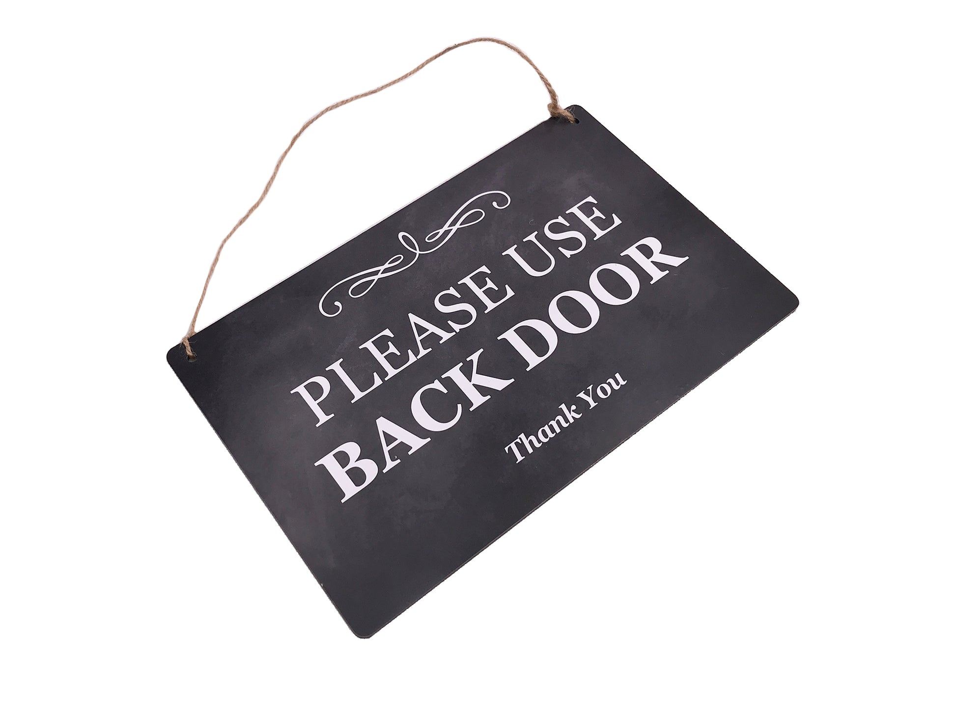 Please Use Back Door Hanging Sign – by origindesigned – Signs