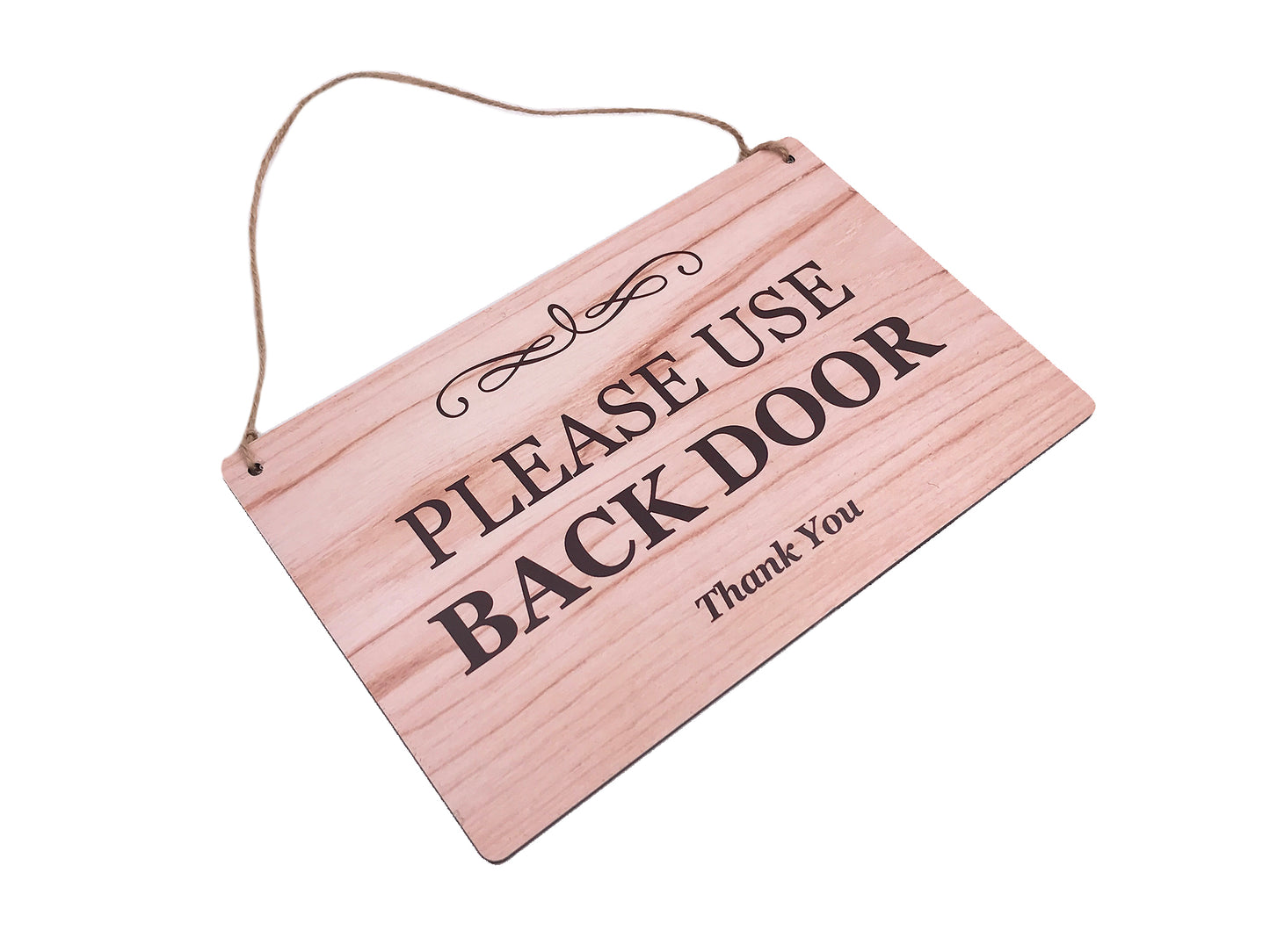 Please Use Back Door Hanging Sign – by origindesigned – Signs