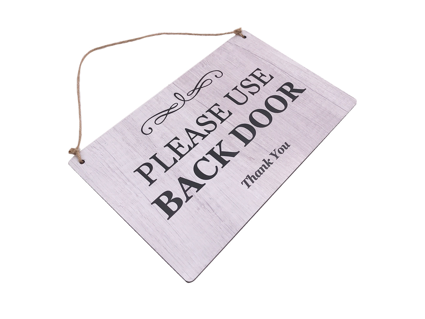 Please Use Back Door Hanging Sign – by origindesigned – Signs