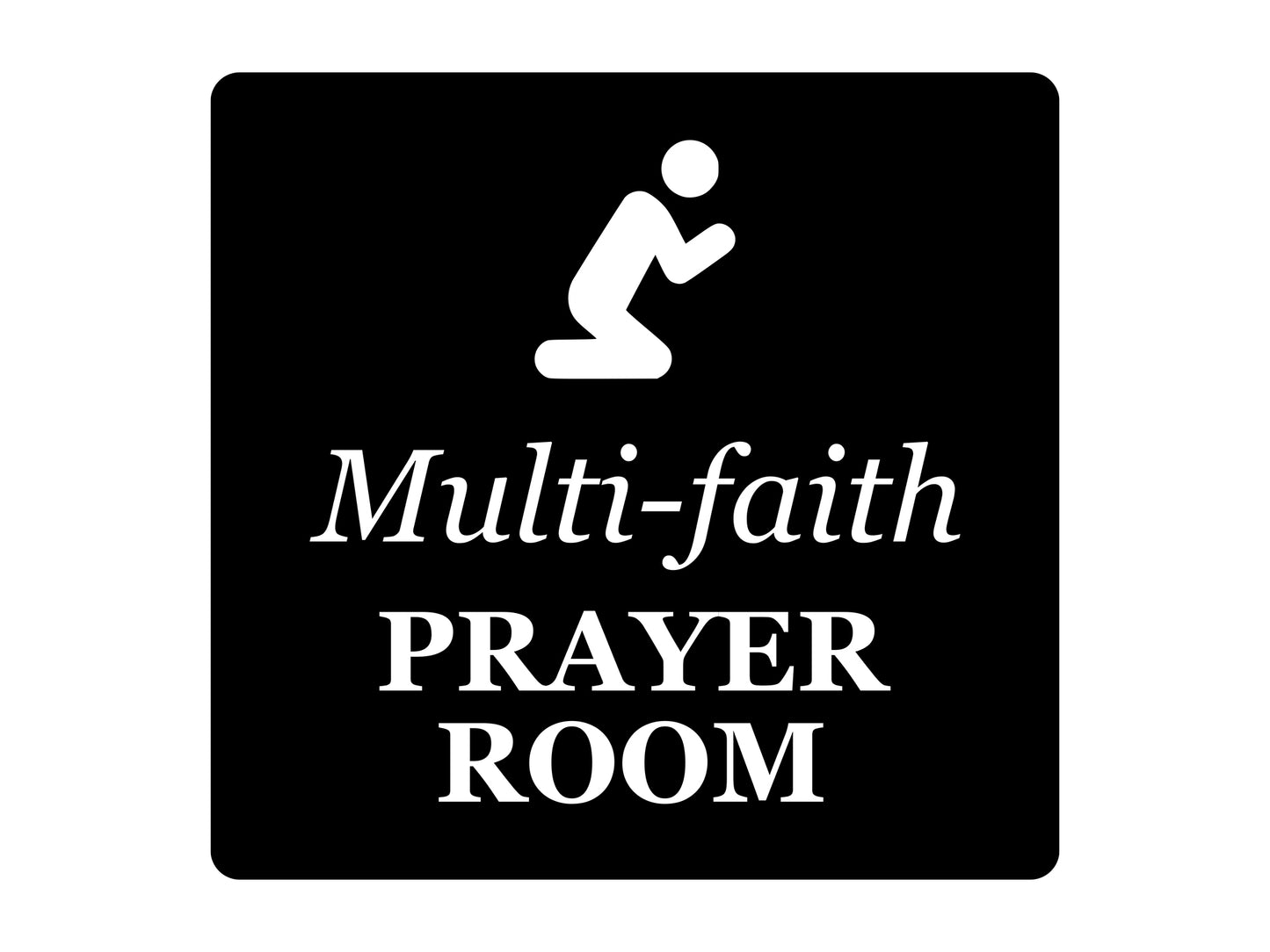 Multi-Faith Prayer Room - Adhesive Door Sign – by origindesigned – Signs