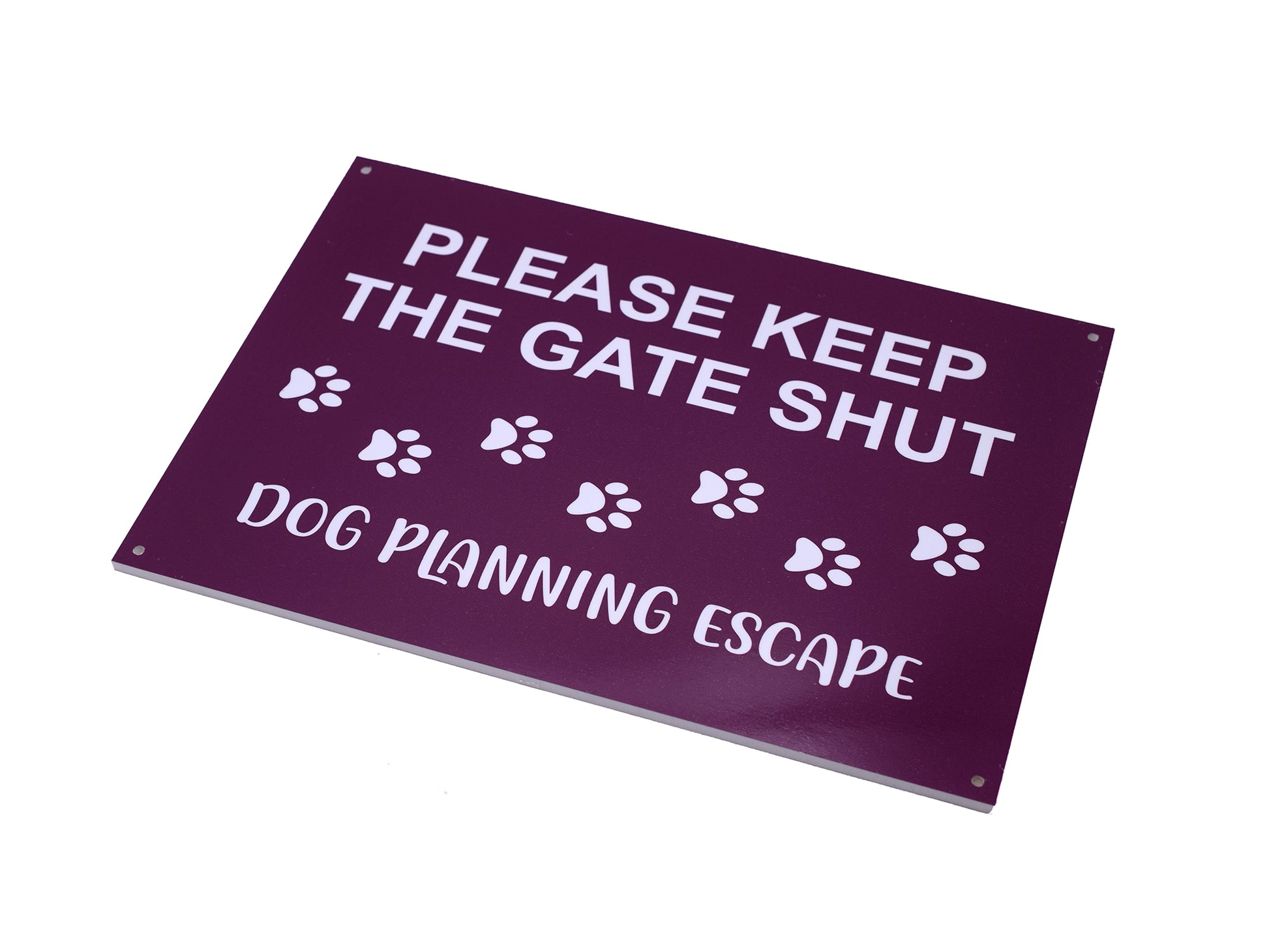 Please keep the gate shut, dog planning escape – by origindesigned – Signs