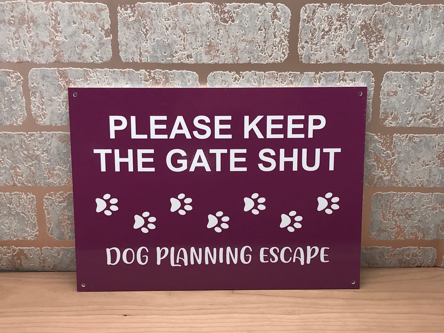 Please keep the gate shut, dog planning escape – by origindesigned – Signs