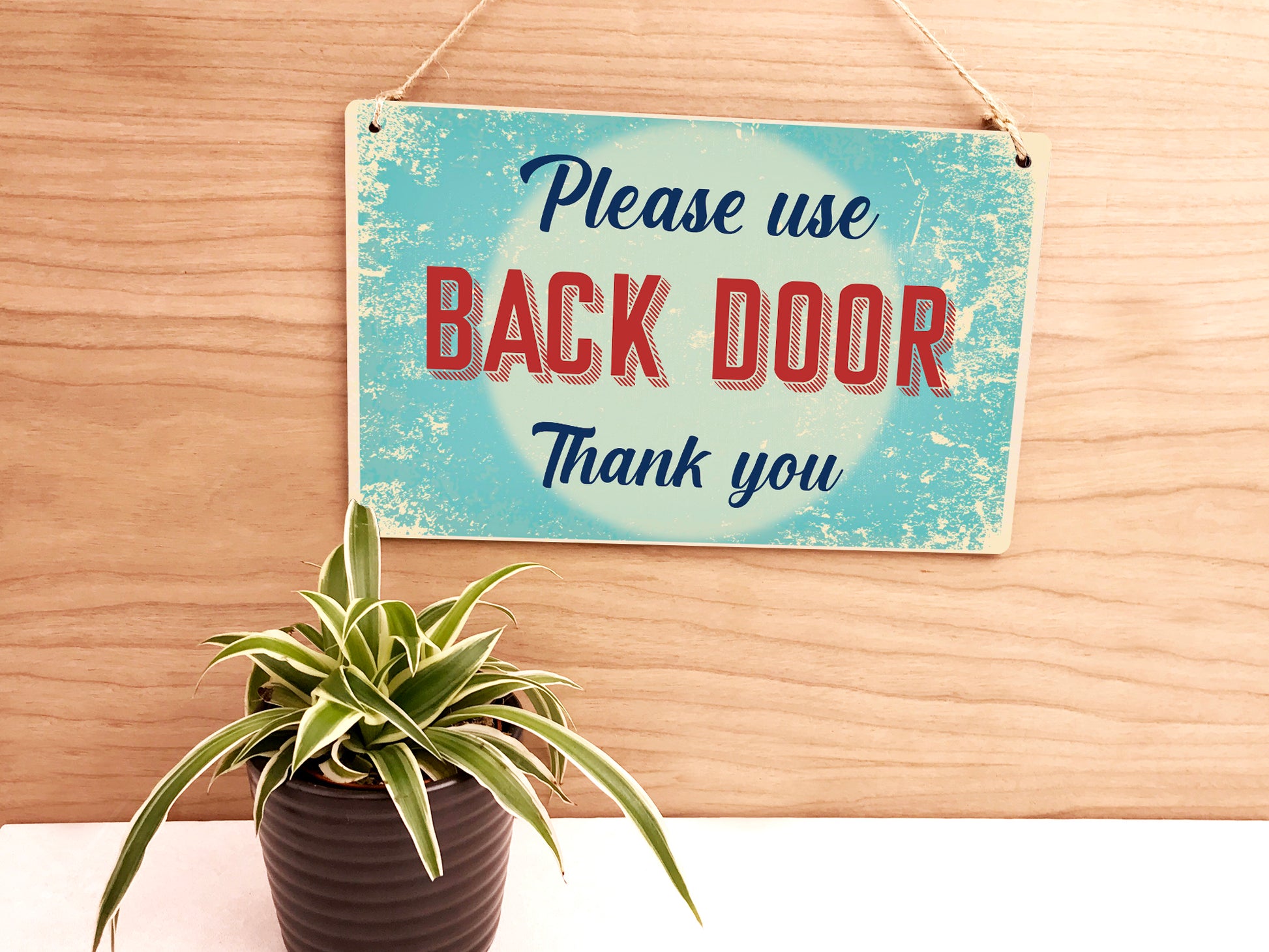 Rustic Please Use Back Door Sign – by origindesigned – Signs