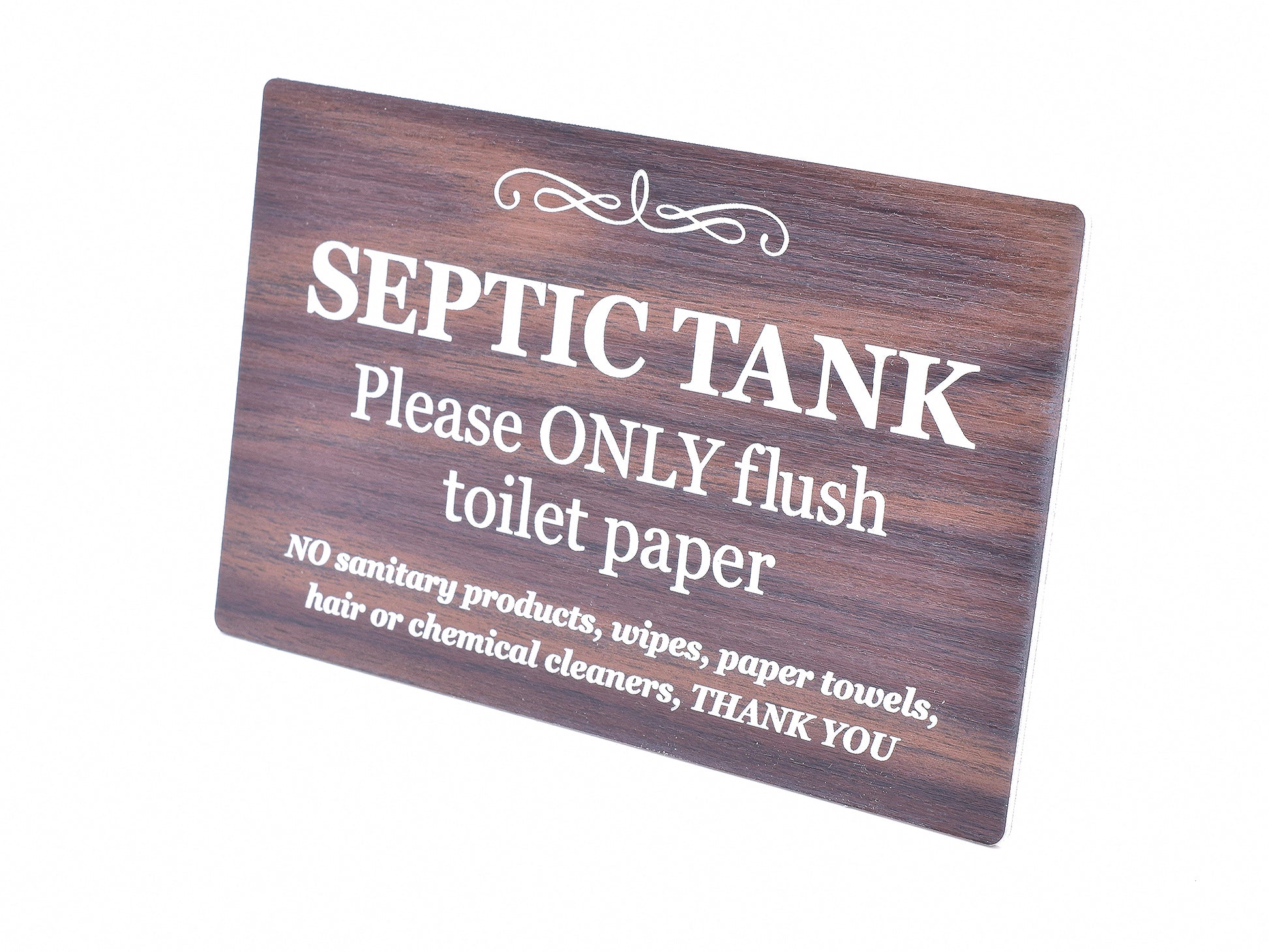 Septic Tank Adhesive Sign - Wood Effect – by origindesigned – Signs