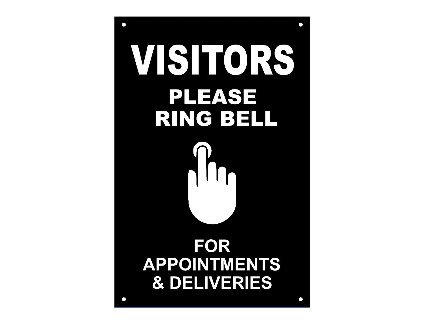 VISITORS Please Ring Bell For Appointments & Deliveries - Entrance Notice Sign – by origindesigned – Business Hours & Policy Signs