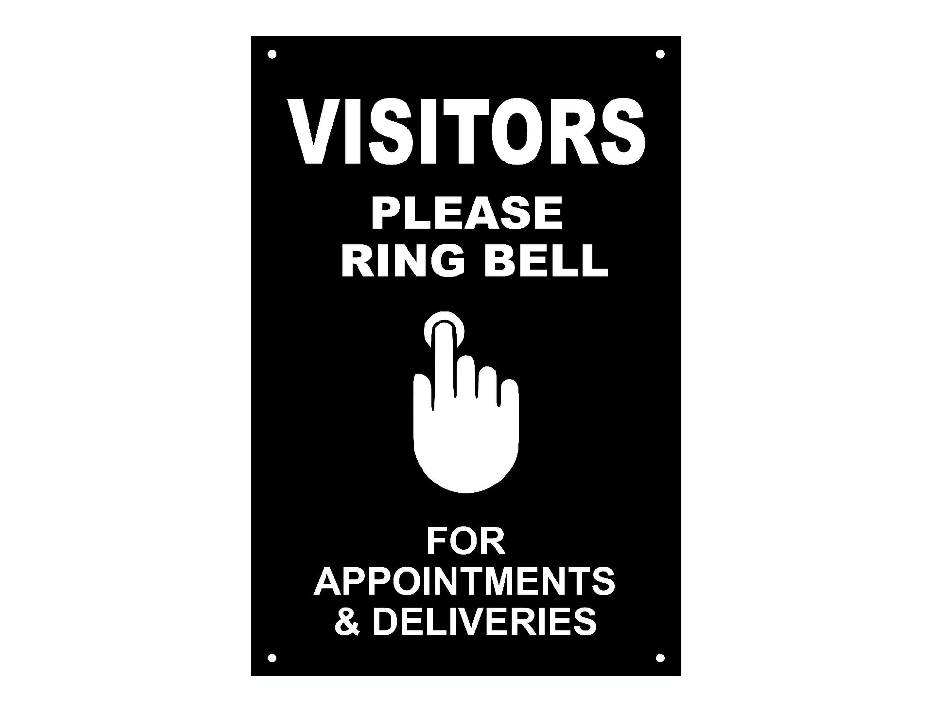 VISITORS Please Ring Bell For Appointments & Deliveries - Entrance Notice Sign – by origindesigned – Business Hours & Policy Signs