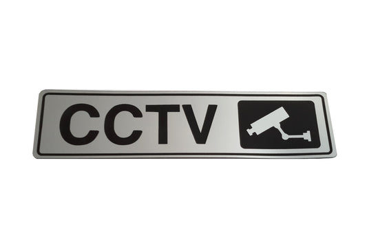 Silver CCTV Self Adhesive Sign – by origindesigned – Security & CCTV Signs