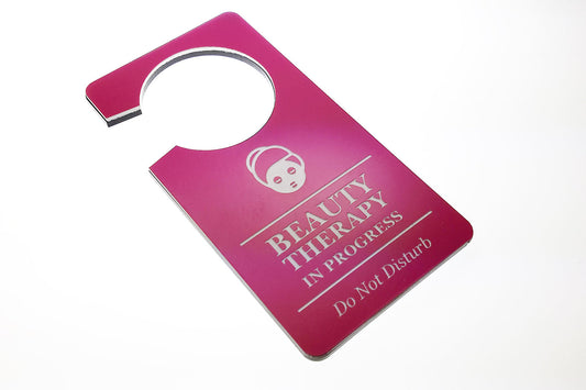Pink Beauty Therapy In Progress, Do Not Disturb Sign – by origindesigned – Signs