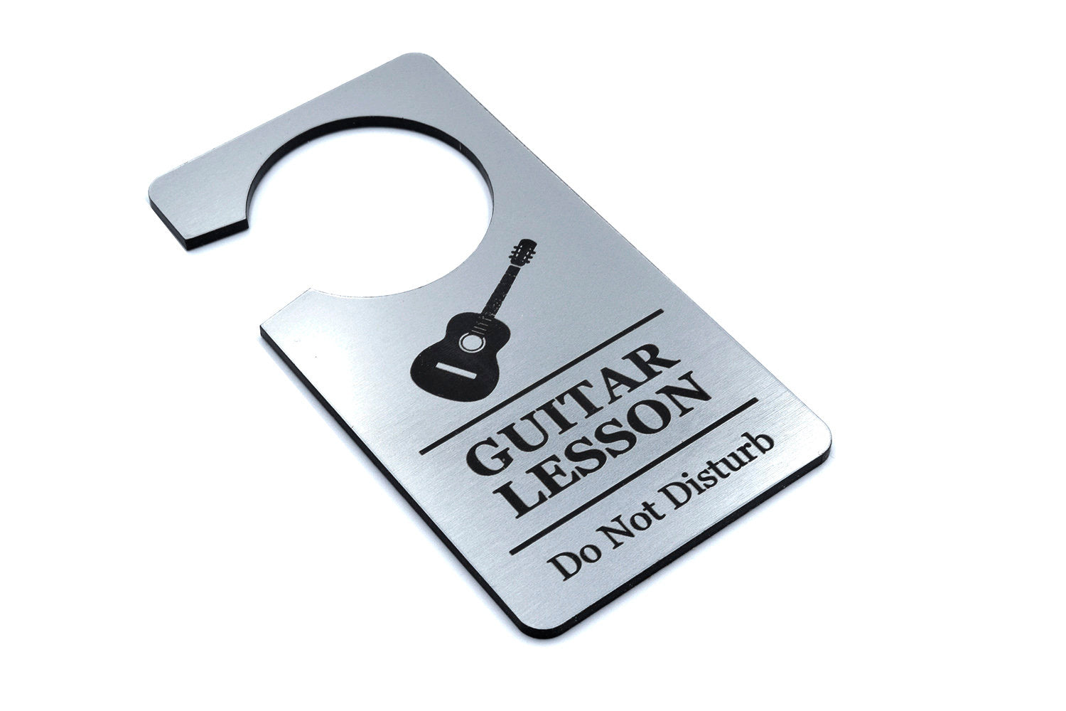 Guitar Lesson, Do Not Disturb Sign (Silver) – by origindesigned – Signs