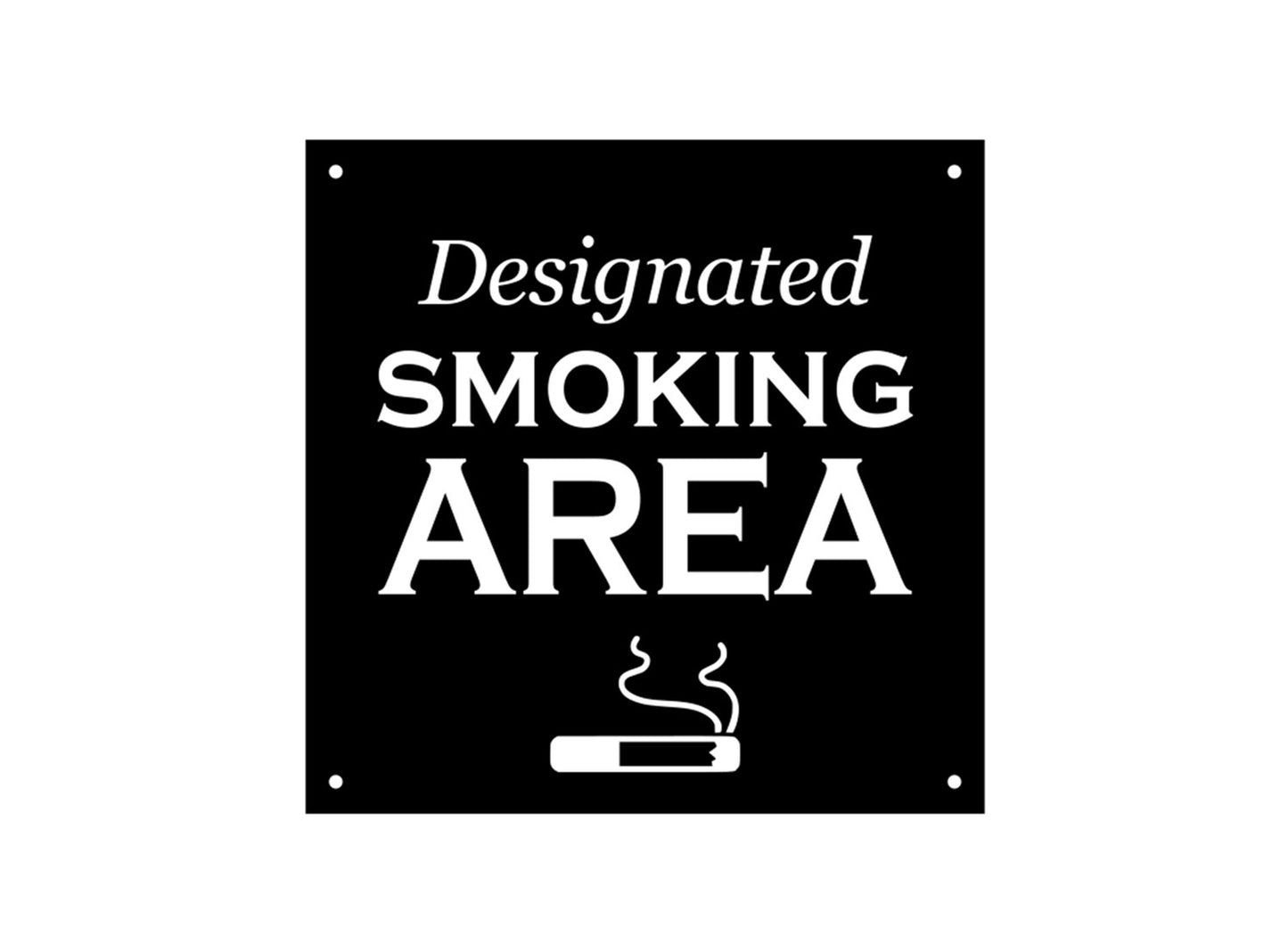 Black and White Designated Smoking Area Sign – by origindesigned – Safety & Warning Signs