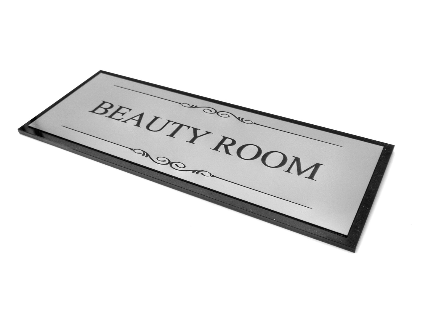 Silver and Black Self Adhesive Beauty Room Sign – by origindesigned – Signs