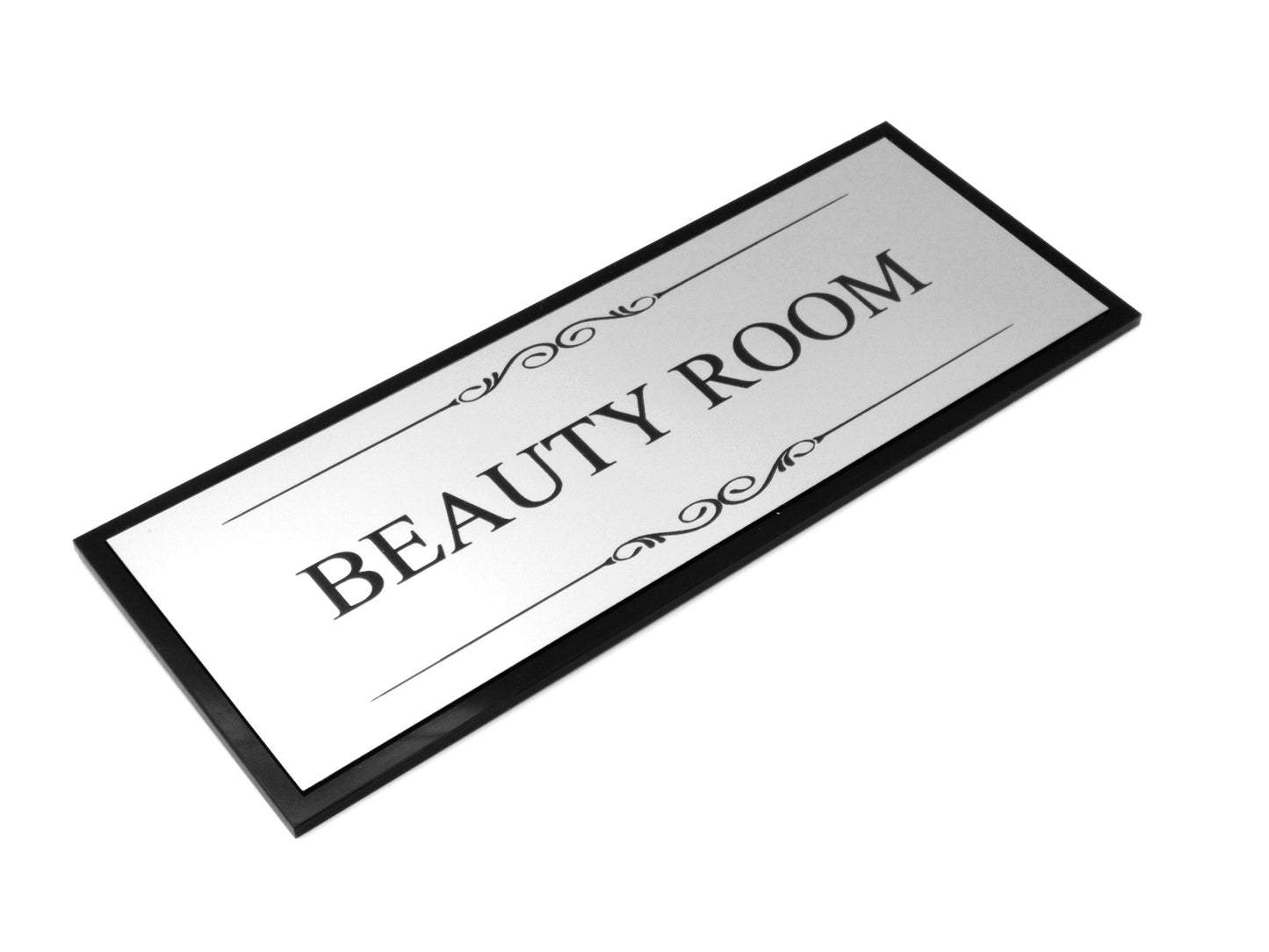 Silver and Black Self Adhesive Beauty Room Sign – by origindesigned – Signs