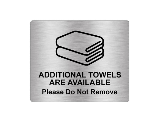 Metallic Silver Additional Towels Available Sign – by origindesigned – Signs