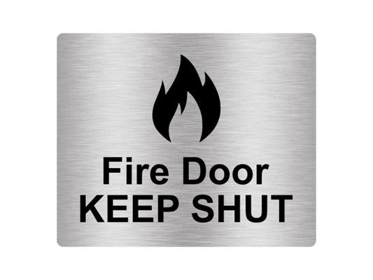 Adhesive Fire Door Keep Shut Sign (Silver) – by origindesigned – Signs