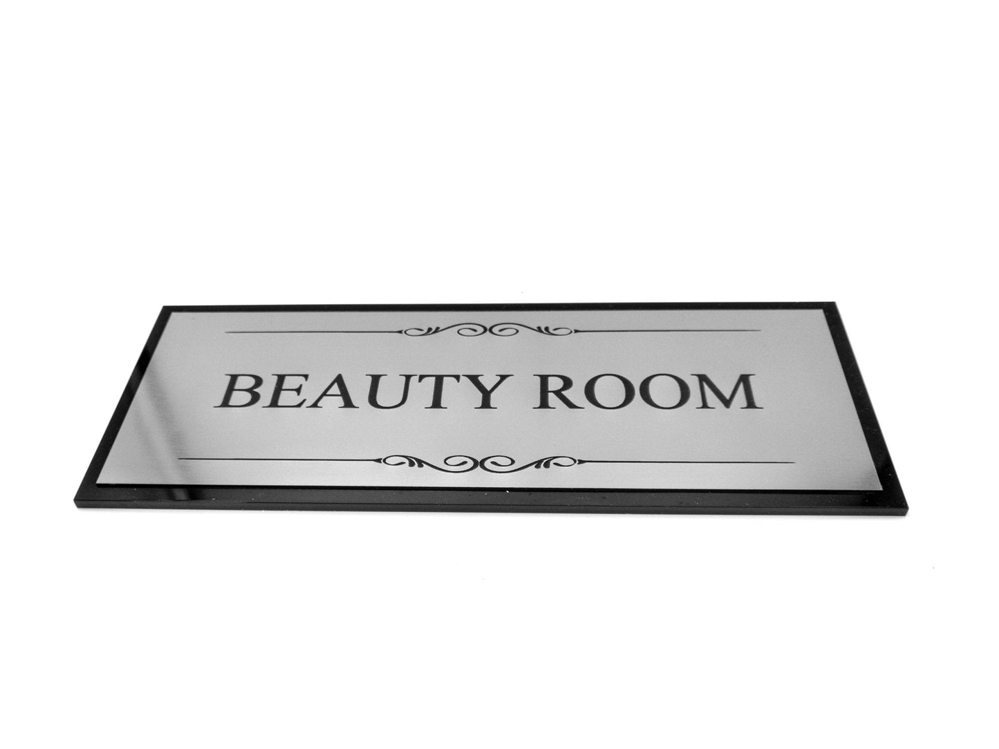 Silver and Black Self Adhesive Beauty Room Sign – by origindesigned – Signs